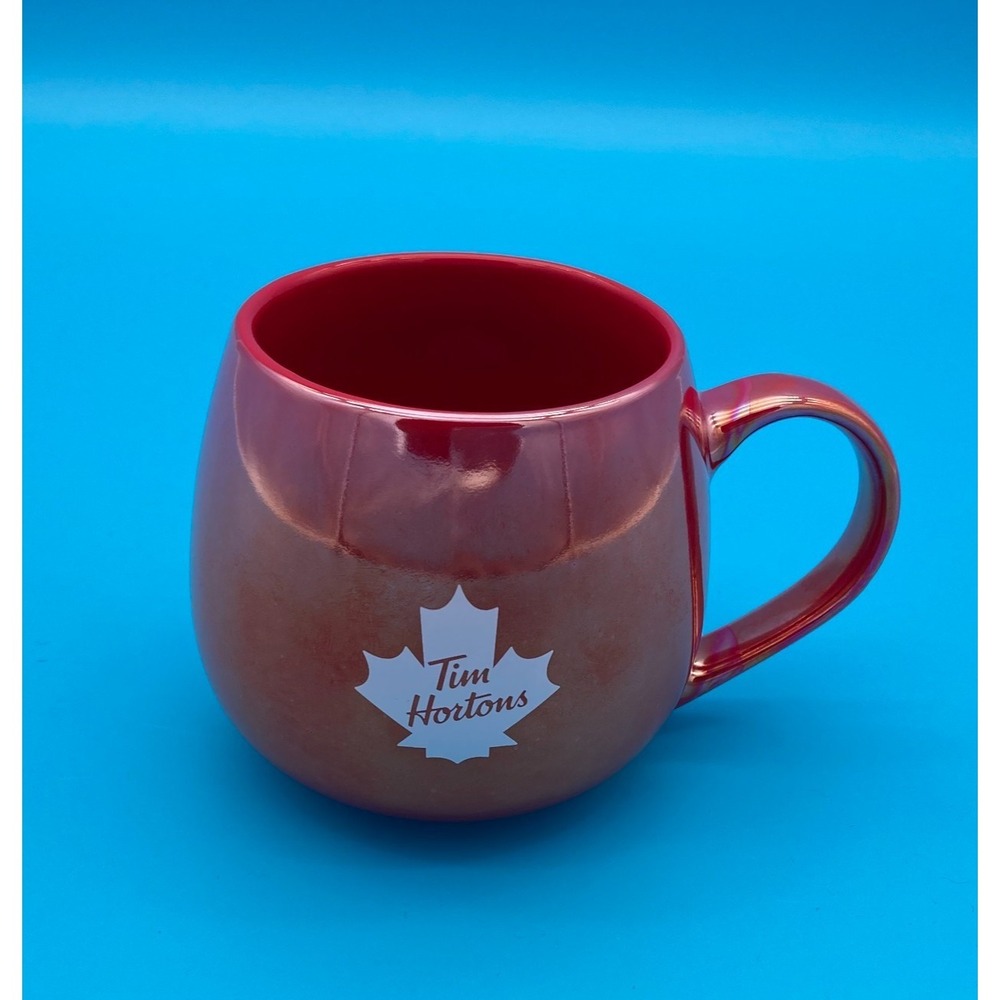 Tim Hortons Iridescent Red Maple Leaf Coffee Mug 12oz 2020